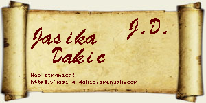 Jasika Dakić vizit kartica